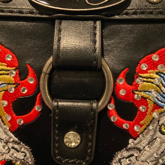 y2K Ed Hardy McBling Rhinestone Dead or Alive Shoulder Bag Purse Blackhorse nwt - Picture 8 of 8